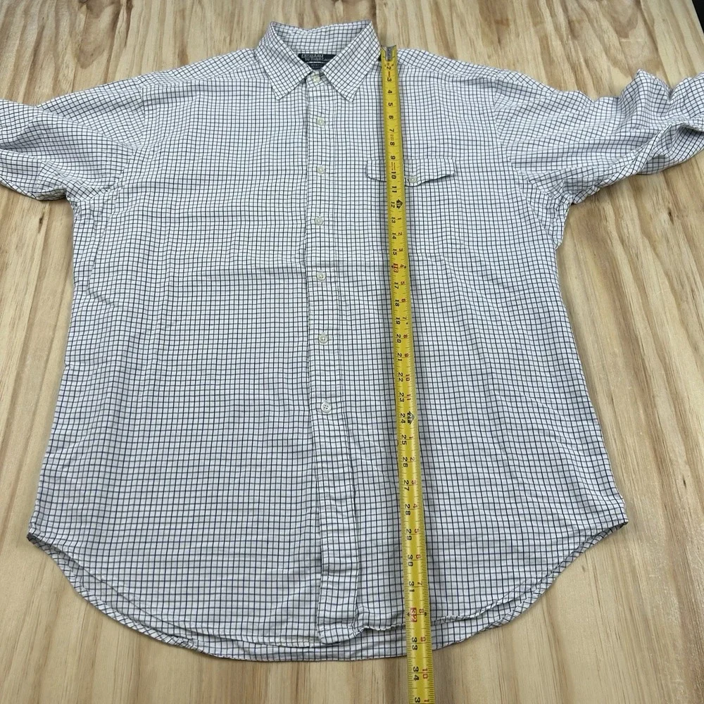 Polo Ralph Lauren Men's Large White Wyatt Check Long Sleeve Button Shirt Pocket